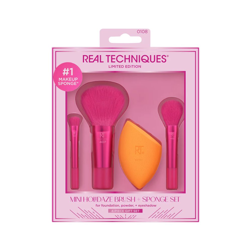 Real Techniques Mini Holidaze Brush + Sponge Set - YesMegastore