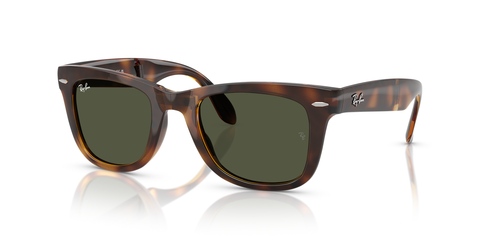 Ray-Ban ORB4105  710/31 Folding Wayfarer Classic – Havana / Green Sunglass