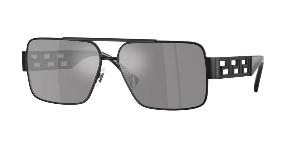 Versace VE2290 Sunglasses Matte Black/Dark Grey Silver