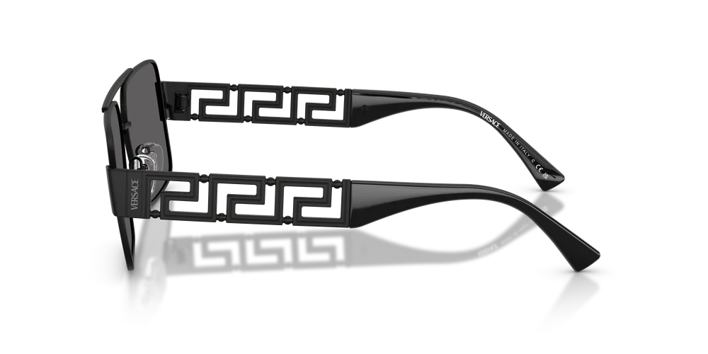 Versace VE2290 Sunglasses Matte Black/Dark Grey Silver