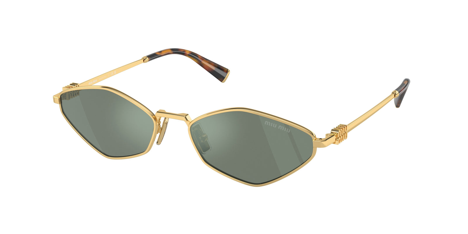 Miu Miu 0MU 56ZS 5AK04M Gold and Green