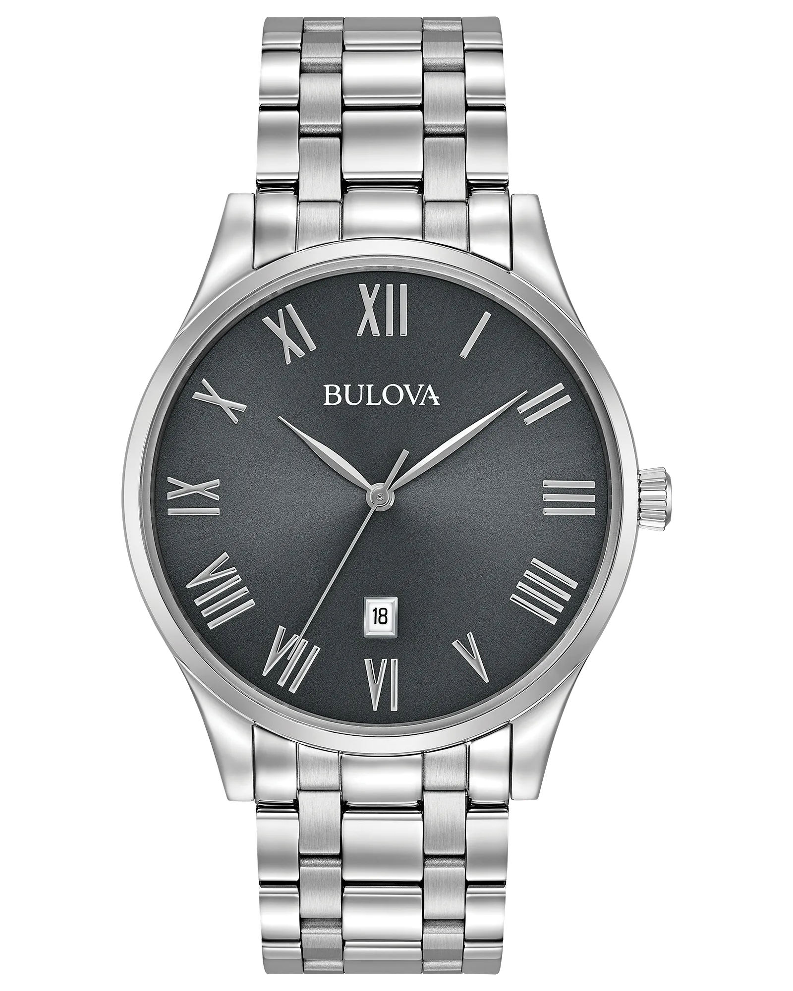 Bulova Classic Gray Dial Watch 96B261 41mm