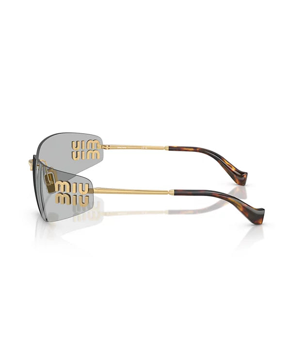 Sunglasses Miu Miu 0MU A51S 5AK50K75 Gold W/ Light Grewy - YesMegastore