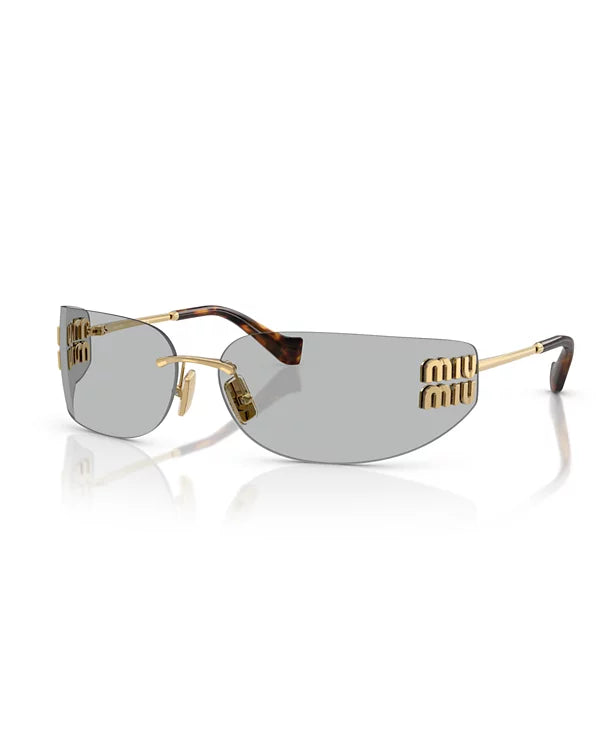Sunglasses Miu Miu 0MU A51S 5AK50K75 Gold W/ Light Grewy - YesMegastore