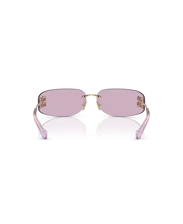 Sunglasses Miu Miu 0MU A51S 5AK50K75 Gold W/ Light Grewy - YesMegastore