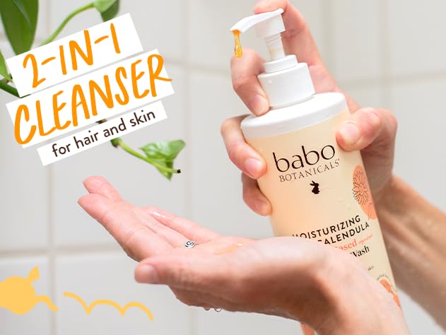 Babo Botanicals Moisturizing Oat & Calendula 2-in-1 Shampoo & Wash