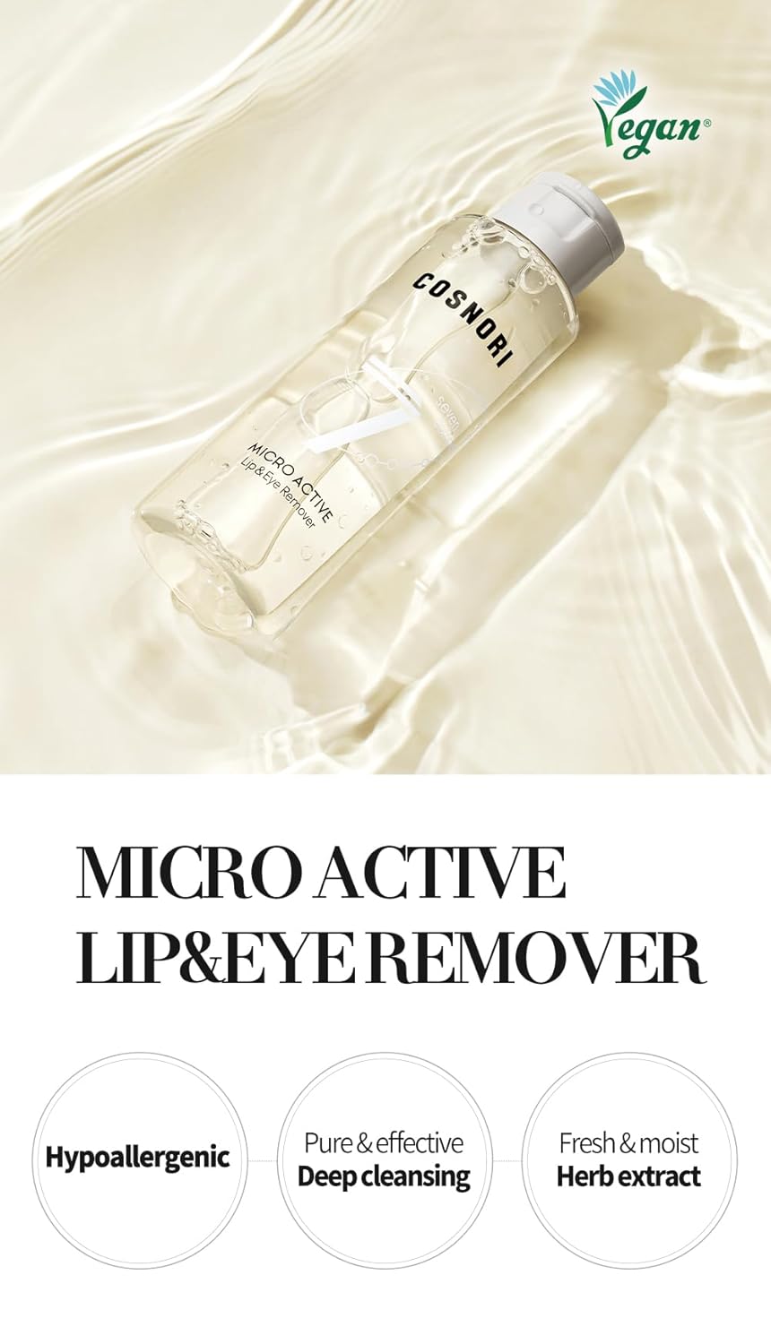 COSNORI Micro Active Lip and Eye Make-up Remover 100ml / 3.4 OZ