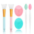 Silicone Face Scrubber & Mask Brush Set – 6 Pcs Skincare Tool Kit