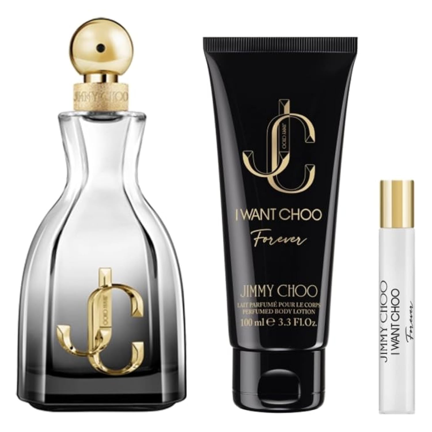 Jimmy Choo Ladies I Want Choo Forever Gift Set Fragrances - 100ml+Travel Size 7.5ml + Body Lotion 100ml