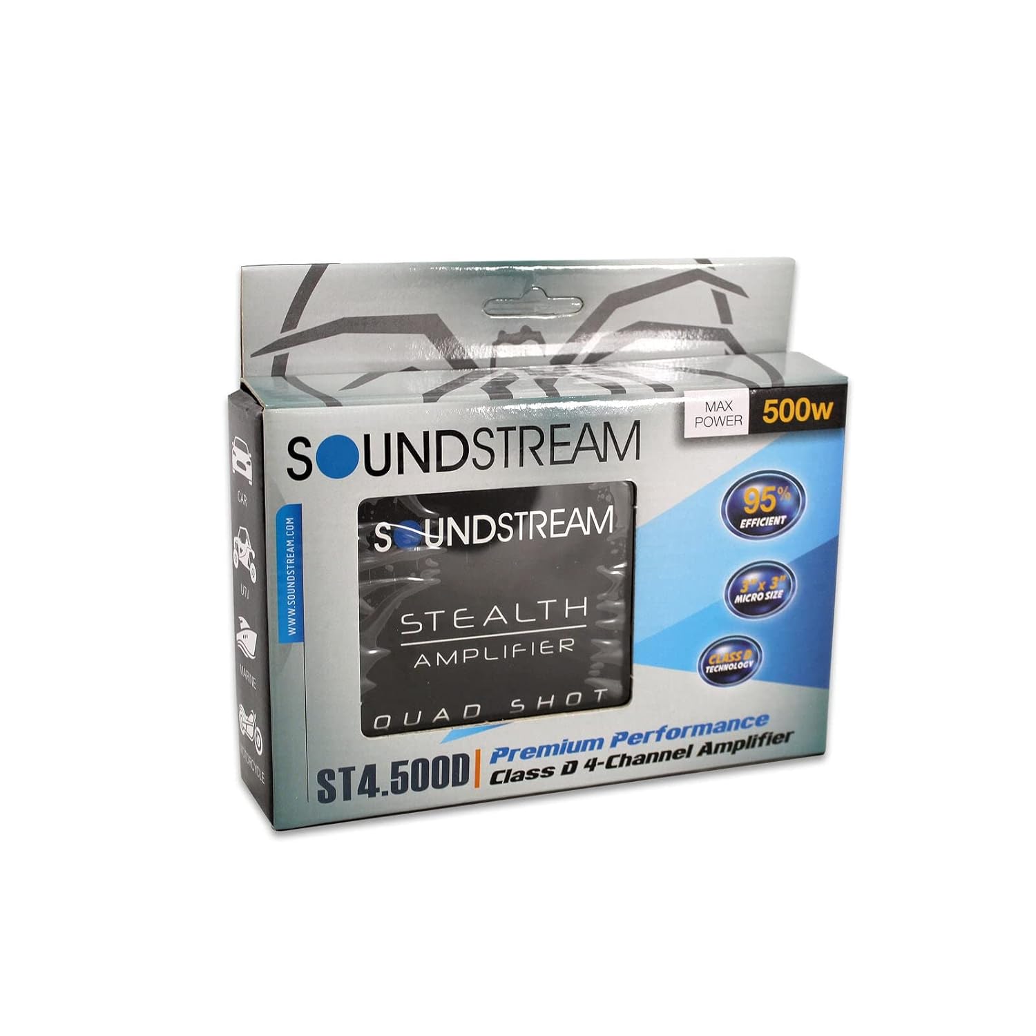 ST4.500D - Soundstream 4-Channel 500W Max Class-D Amplifier - YesMegastore