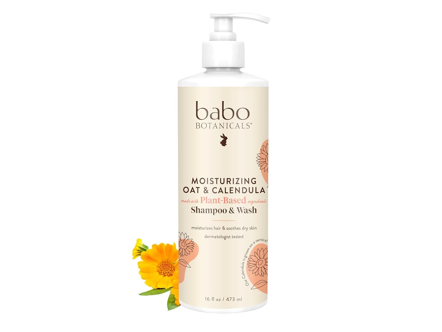 Babo Botanicals Moisturizing Oat & Calendula 2-in-1 Shampoo & Wash