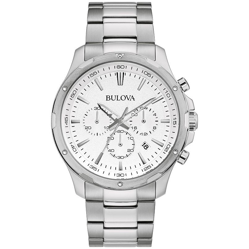 Bulova Men's Classic Stainless Steel Chronograph Bracelet Watch - 96B335 - YesMegastore