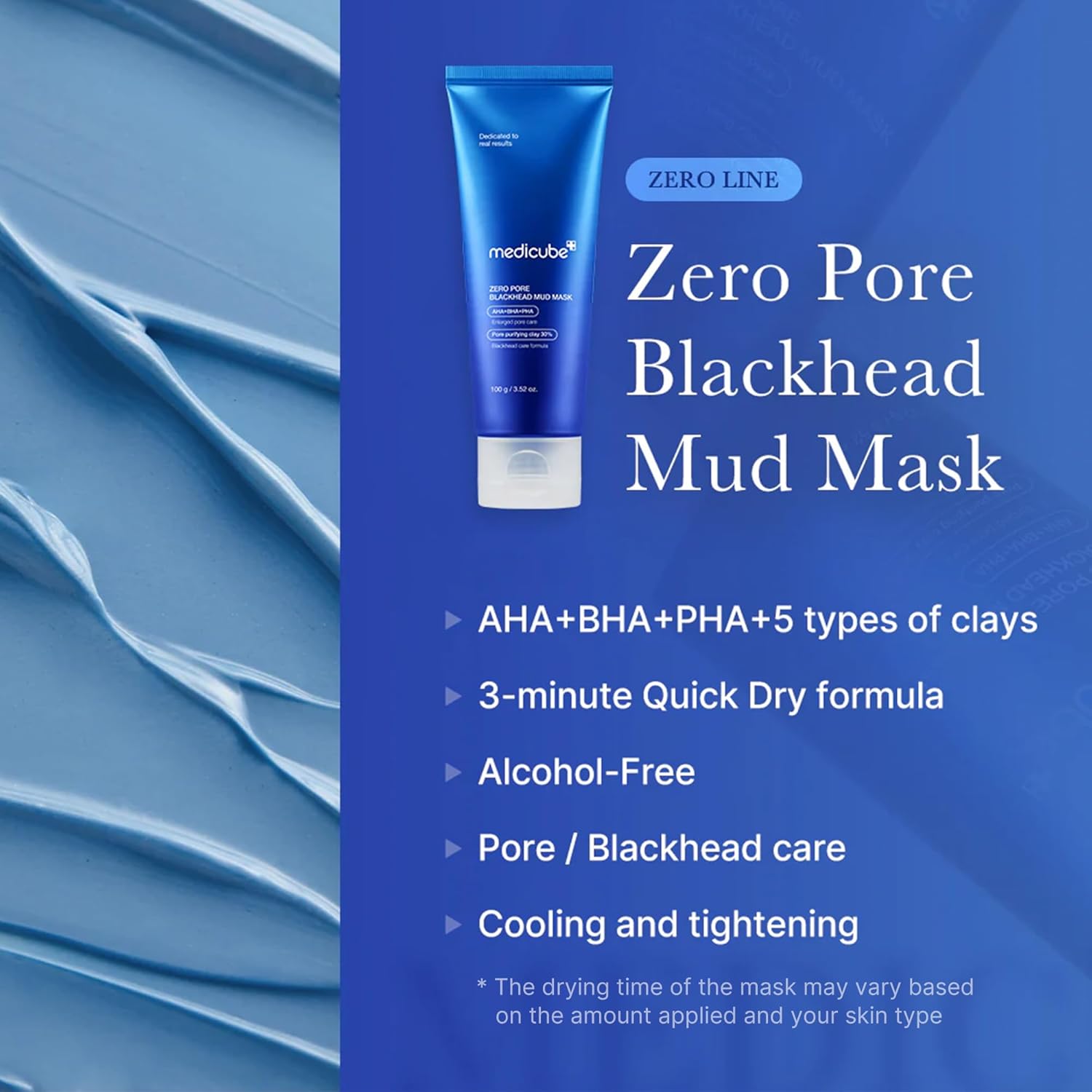 Medicube Zero Pore Blackhead Mud Facial Mask - 3.52 oz