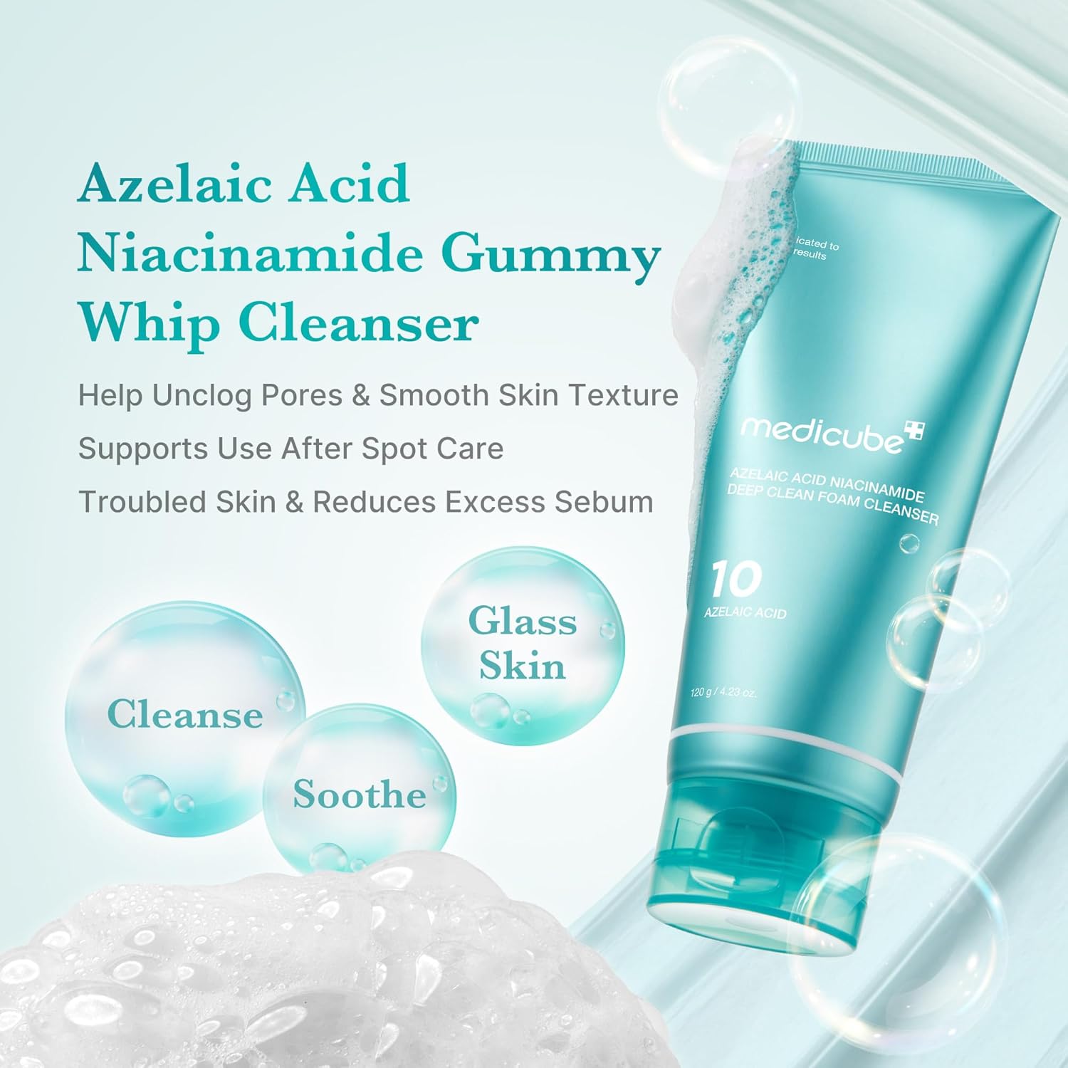 Medicube Azelaic Acid Niacinamide Deep Clean Foam Cleanser