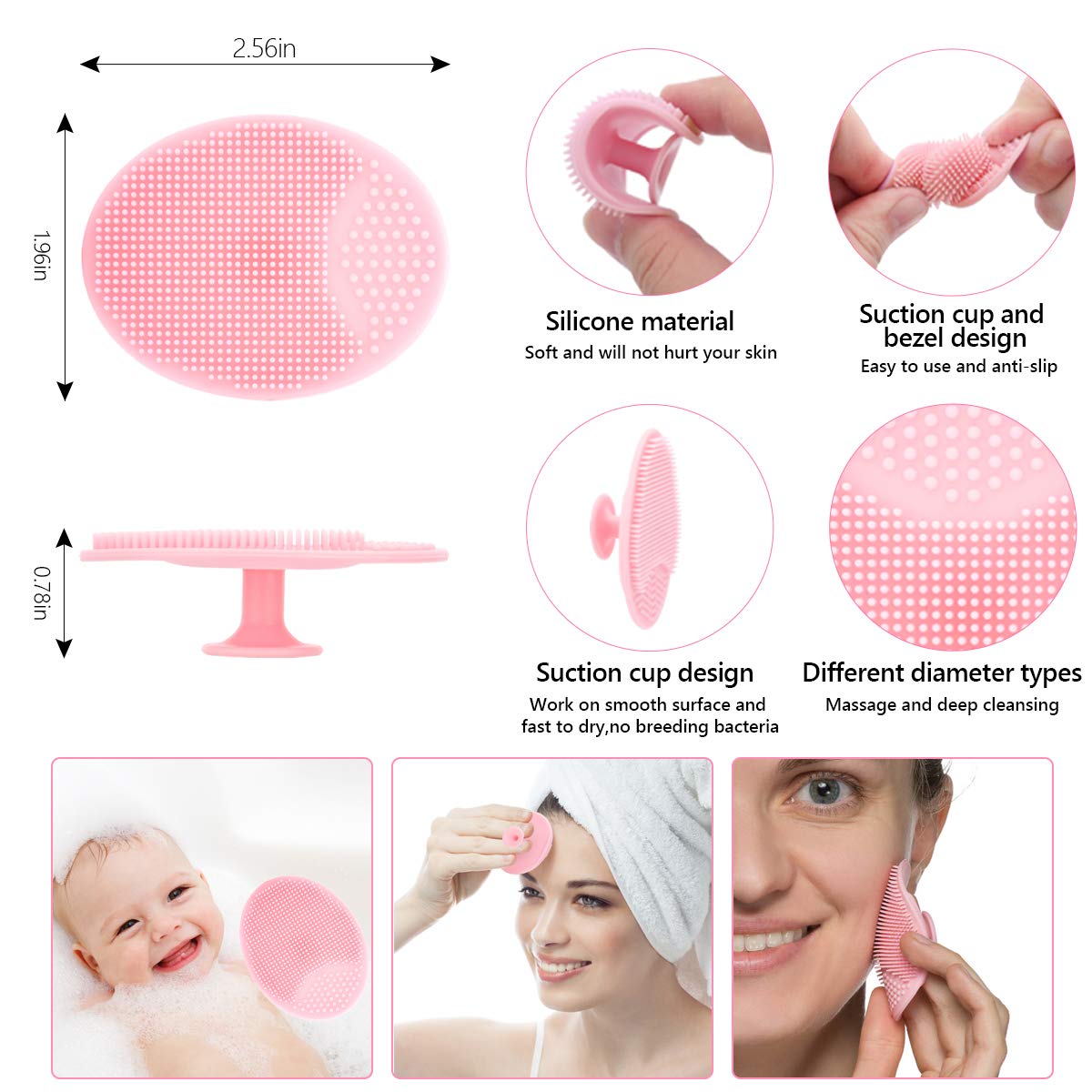 Silicone Face Scrubber & Mask Brush Set – 6 Pcs Skincare Tool Kit