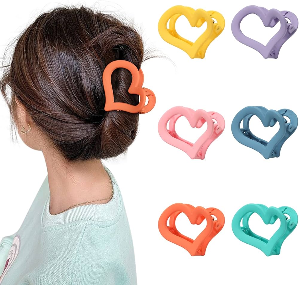 Heart Hair Claw Clips.