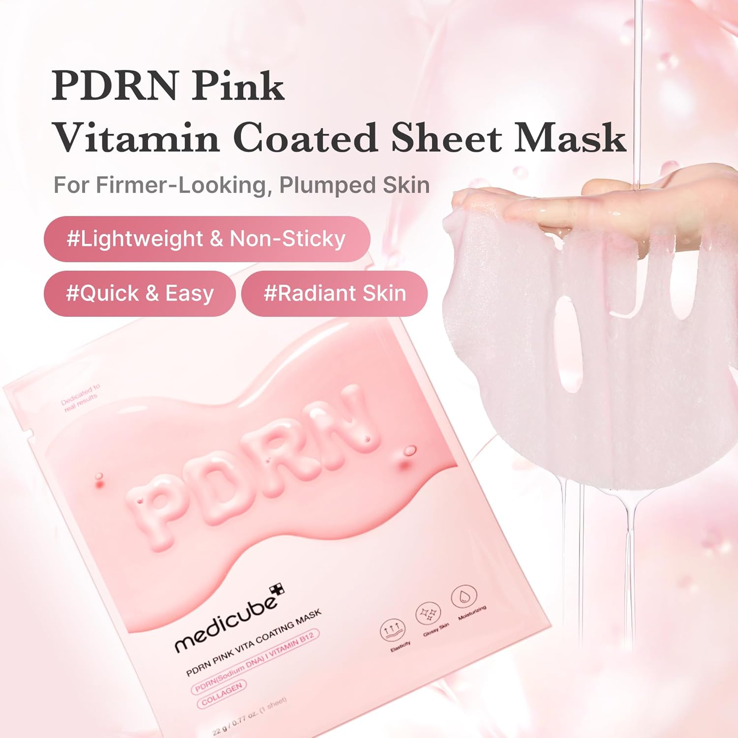 Medicube Salmon DNA PDRN Pink Vita Coating Sheet Mask – 22g (0.77 oz)