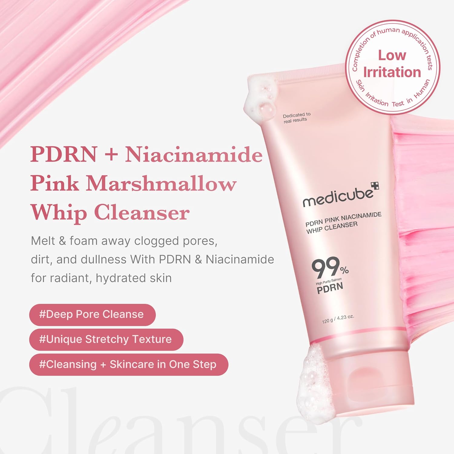 Medicube PDRN Pink Niacinamide Whip Cleanser 99% PDRN