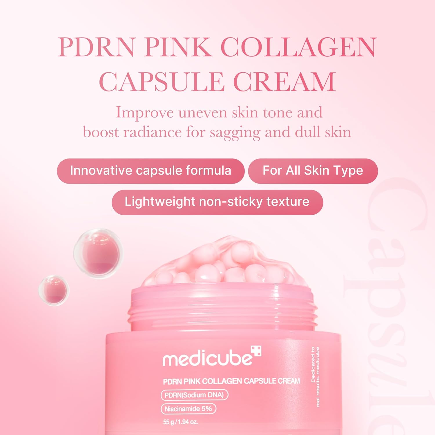 Medicube Salmon DNA PDRN Pink Collagen Capsule Cream - YesMegastore