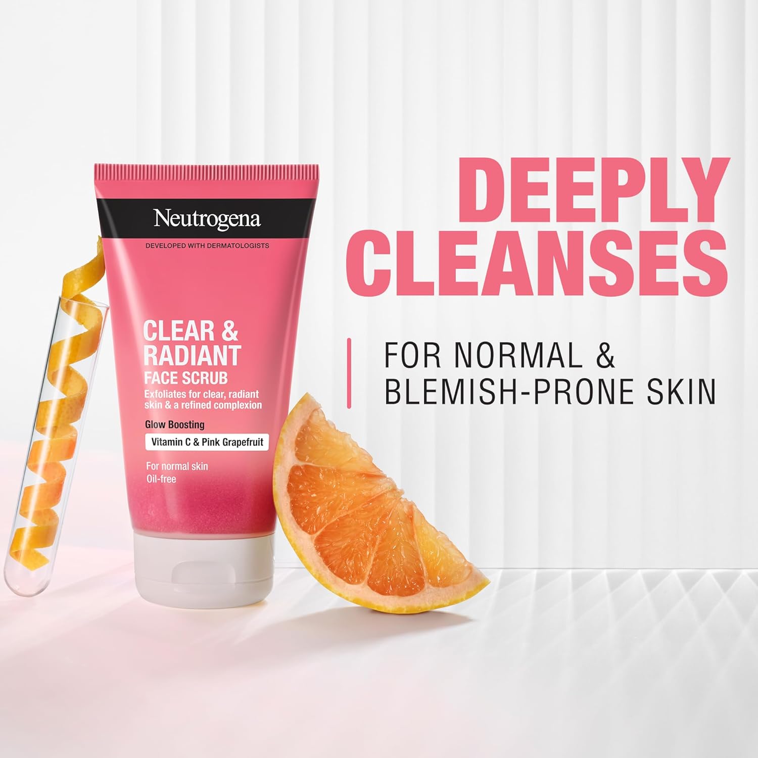 Neutrogena Clear & Radiant Face Scrub - Pink Grapefruit and Vitamin C - 150ml - YesMegastore
