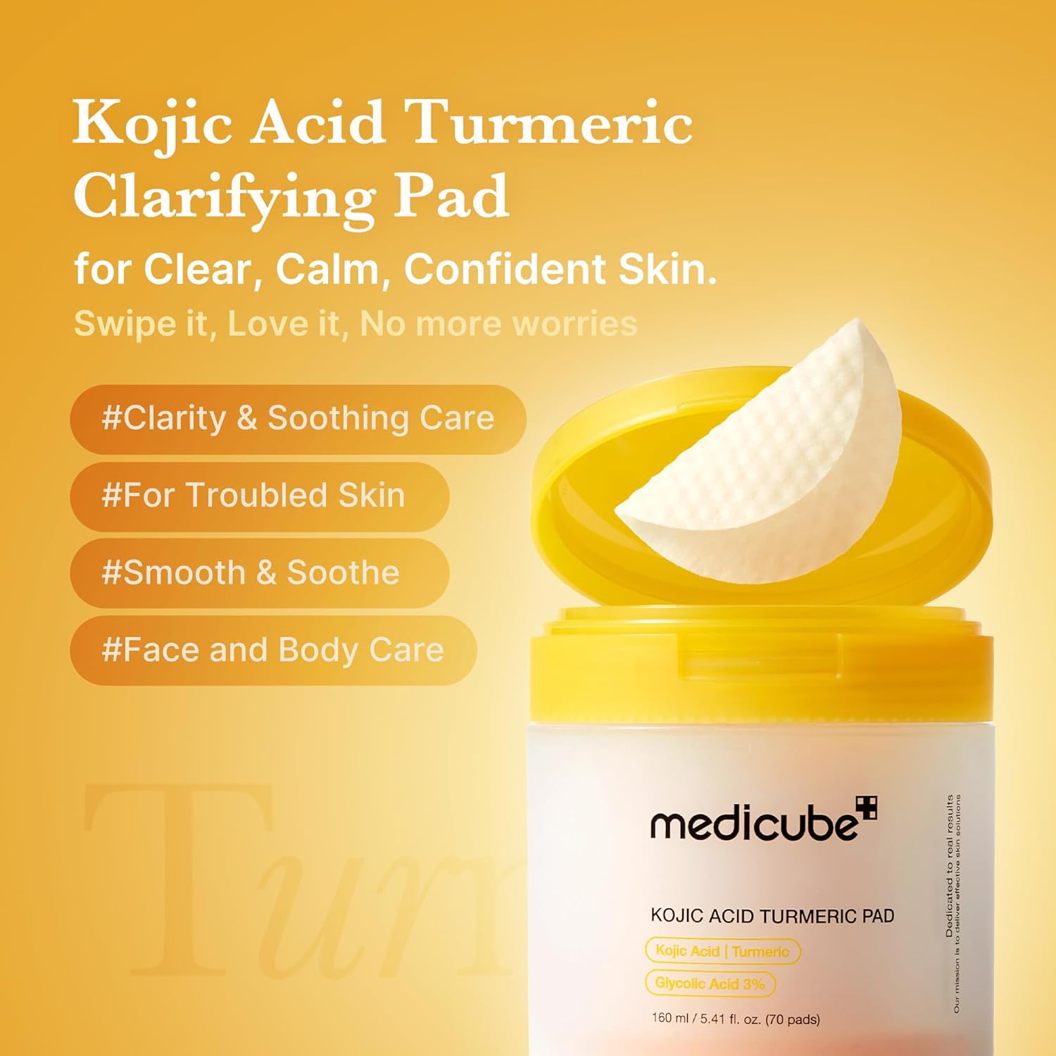 Medicube Kojic Acid Turmeric Clarifying Toner Pad