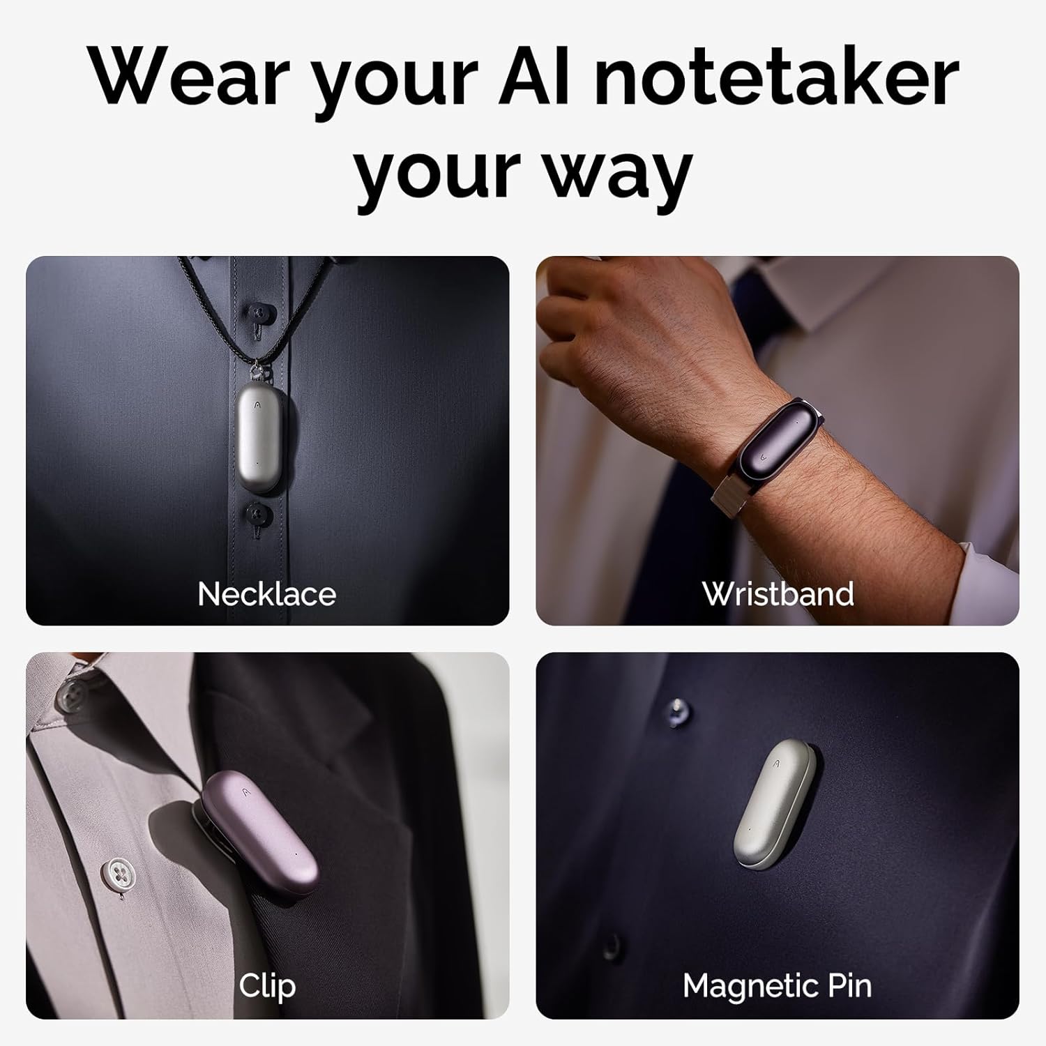 PLAUD NotePin AI Voice Recorder w/App Control, AI Notetaker w/Transcribe & Summary, Supppots 112 Languages, 64GB