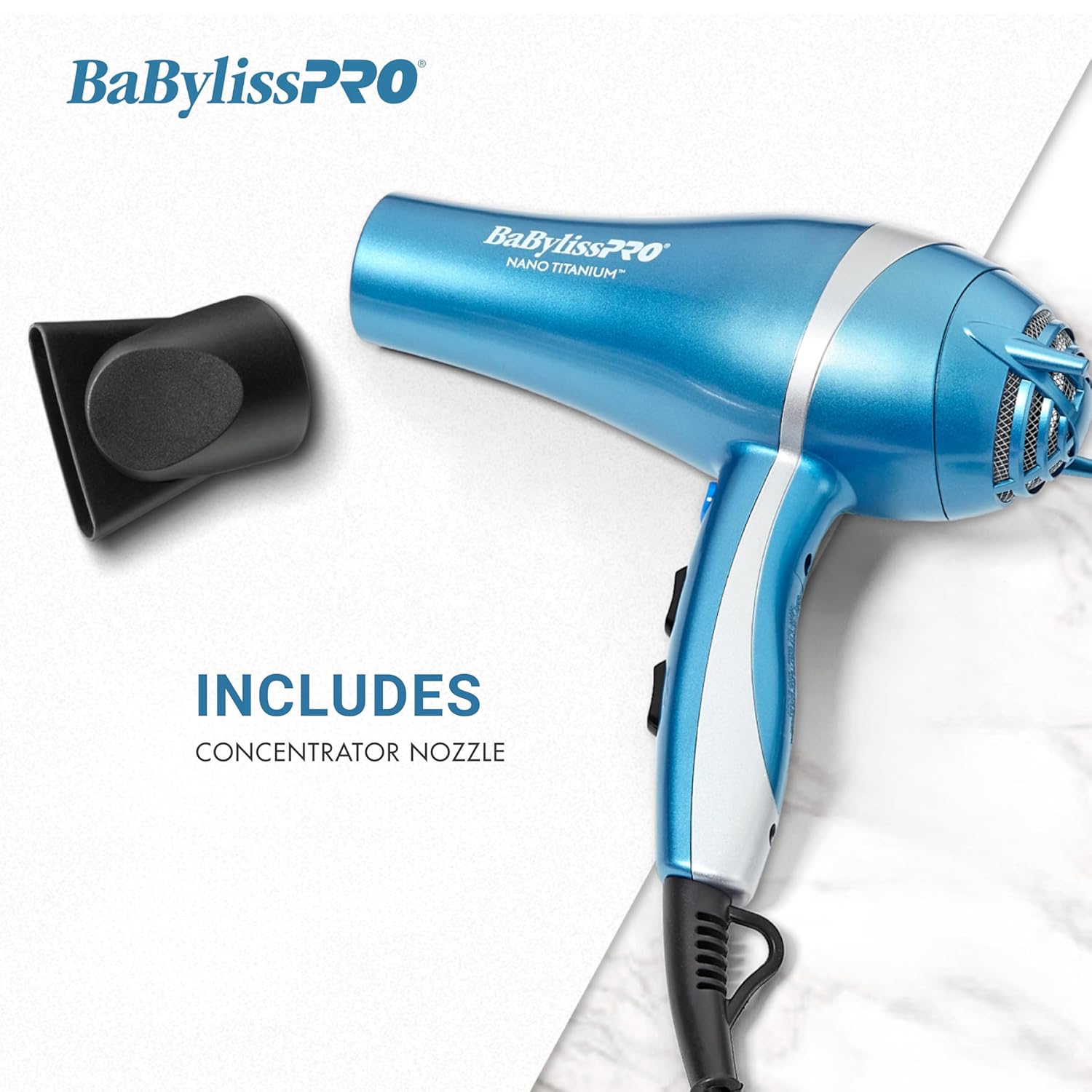 BabylissPRO Nano Titanium Hair Dryer, Professional 1875-Watt