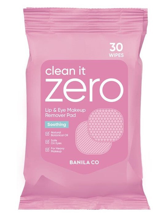 BANILA CO Clean It Zero Soothing Lip & Eye Makeup Remover Pad – 30 Wipes