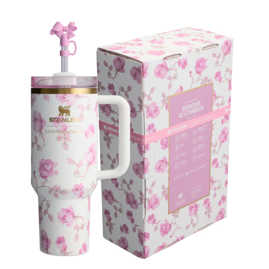 Staley LoveShackFancy Rosa Beaux White 40 oz bottle - YesMegastore