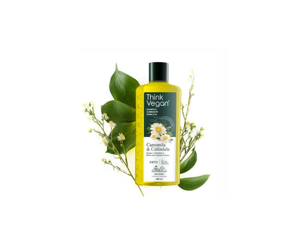 Think Vegan Chamomile & Calendula- Brightening Shampoo- 400ml: Brighten your hair - YesMegastore