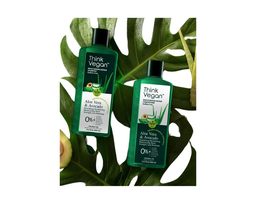 Think Vegan Aloe Vera & Avocado - Moisturizing Repair Conditioner - 400ml: Naturally Nourished Hair - YesMegastore