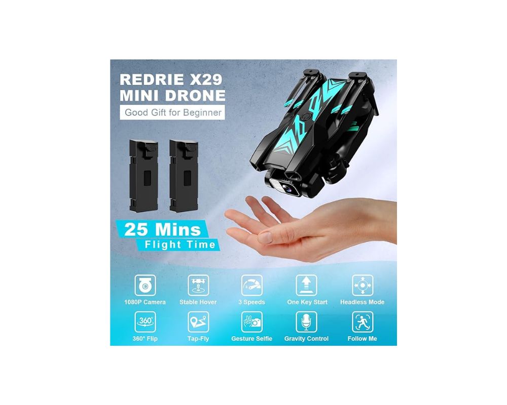 Redrie Drone with Camera -JY 02 Foldable Drone for Kids Adults with 1080P FPV Camera