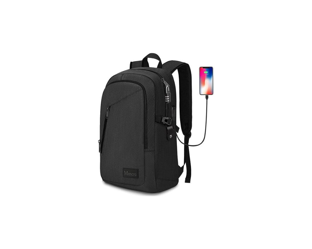 Backpack with charger port