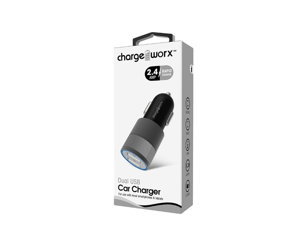 Chargeworx, 2 USB Ports Car Charger.