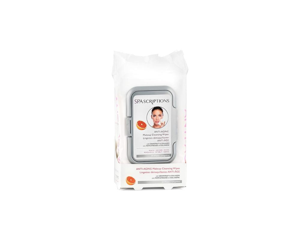 Spascriptions Anti Aging Makeup Cleansing Wipes, Top up Open, 60 Ea: Age gracefully - YesMegastore