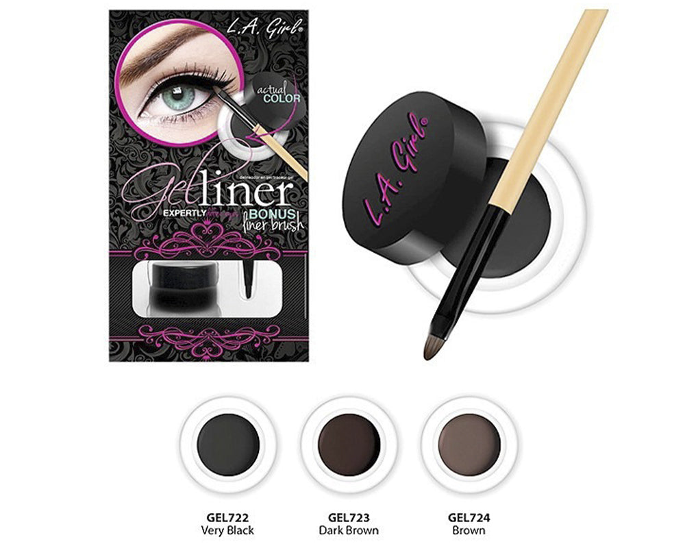 L.A. Girl, Gel Liner Kit, Dark Brown.