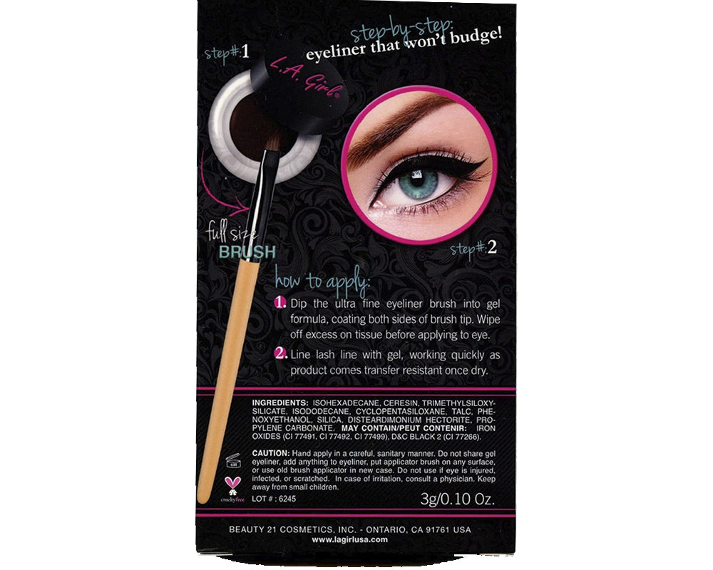 L.A. Girl, Gel Liner Kit - Very Black.