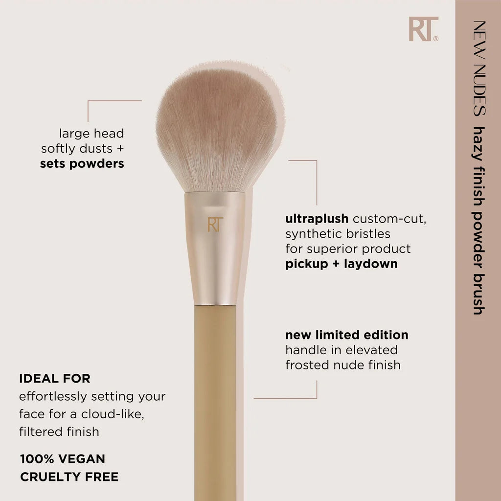 Real Techniques New Nudes Hazy Finish Powder Brush - YesMegastore