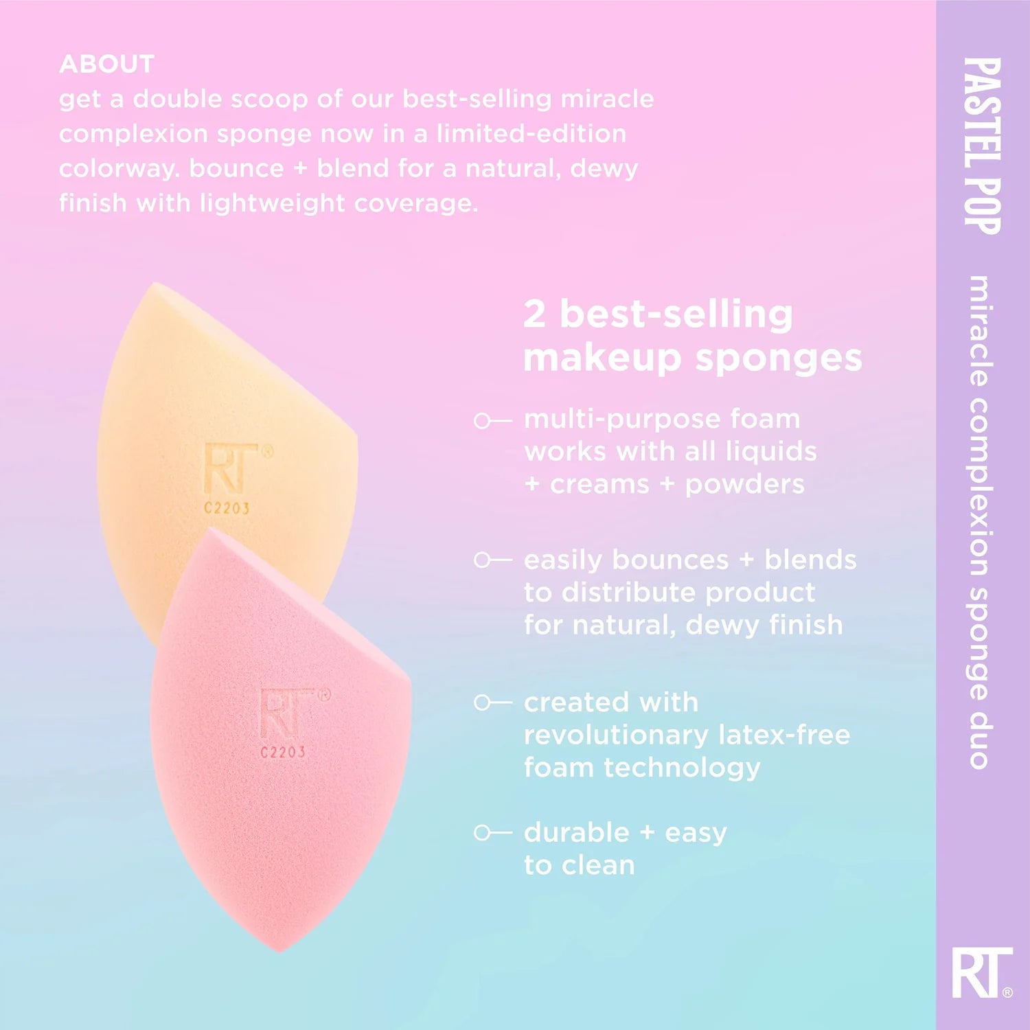 Real Techniques Miracle Complexion Sponge Pastel Pop - YesMegastore