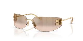 Sunglasses Miu Miu 0MU A51S 5AK20P75 - Gold w/ Light Brown Mirror - YesMegastore
