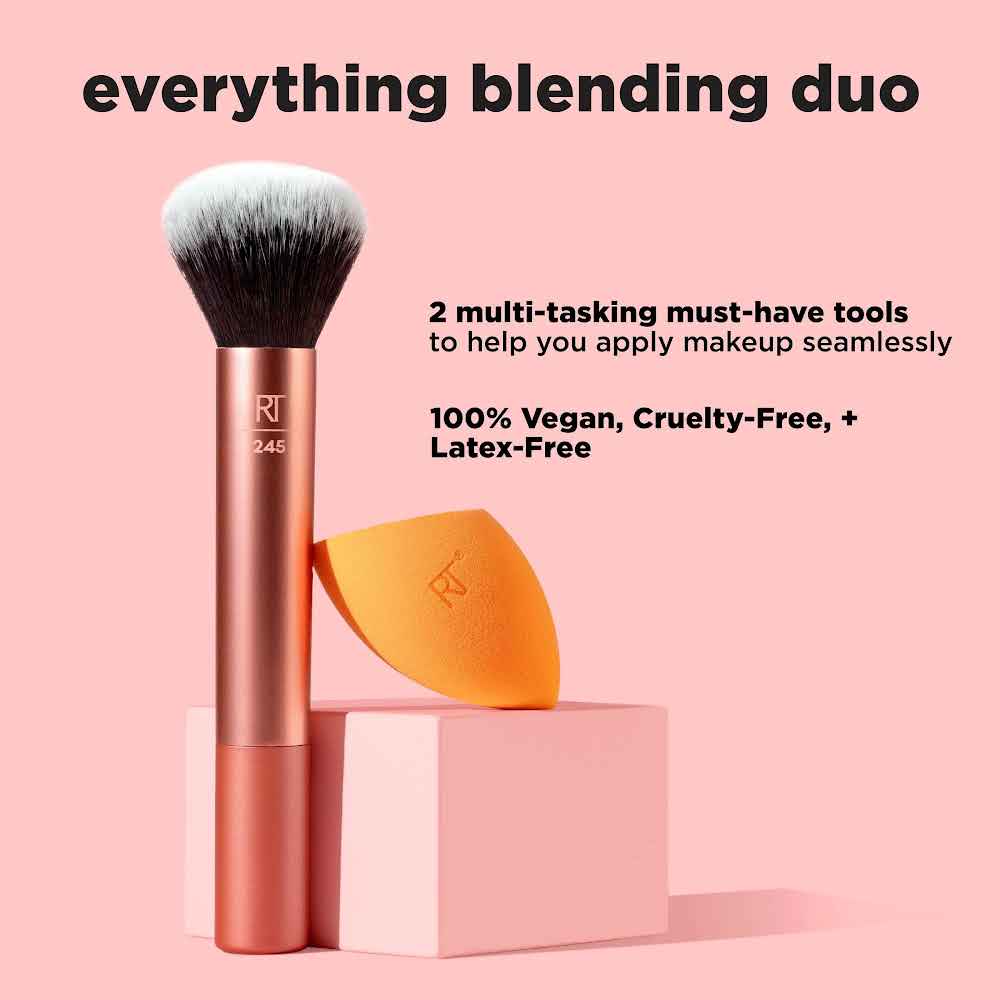 Real Techniques Everything Blending Makeup Brush + Sponge Duo